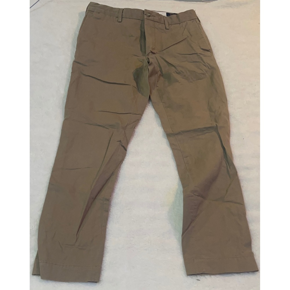 Polo Ralph Lauren Mens Stretch Slim Fit Chino Pants Tan Khaki 30x30 Cotton Blend